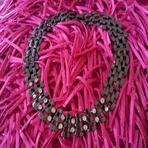 Gunmetal necklace with cristals